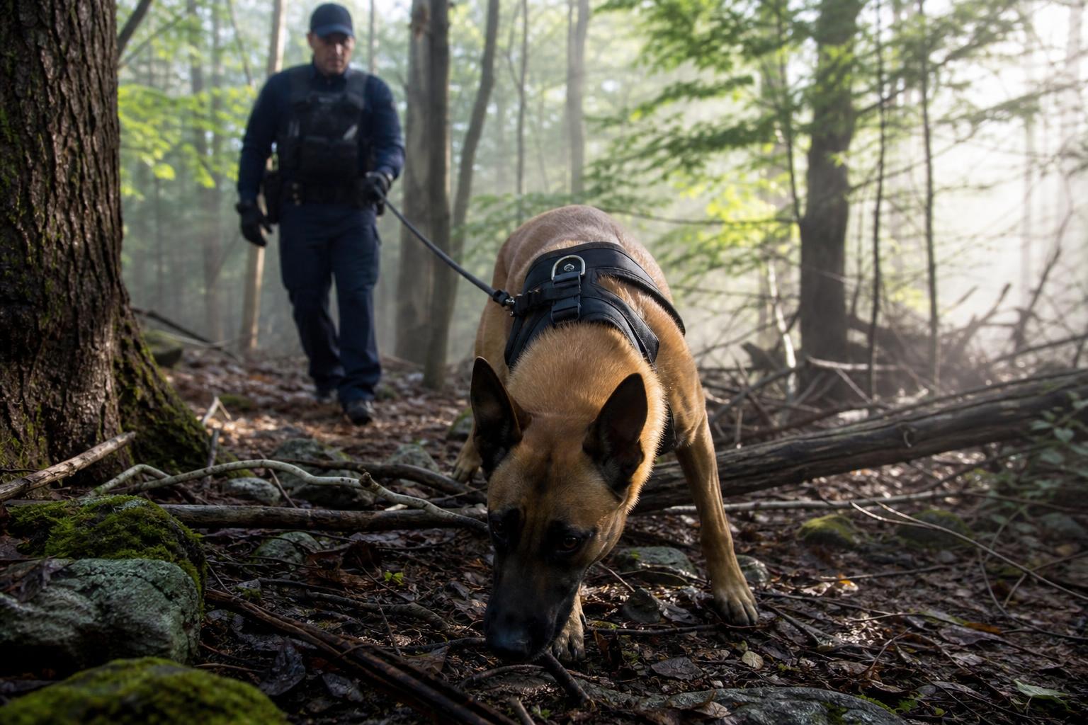 Police Tracking Dogs in Manhunts